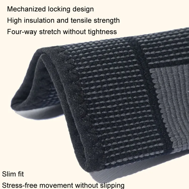 1pair Anti-Slip Compression Straps Keep Warm And Lengthen Knee Pads, Size: XXL(Plus Velvet Black)