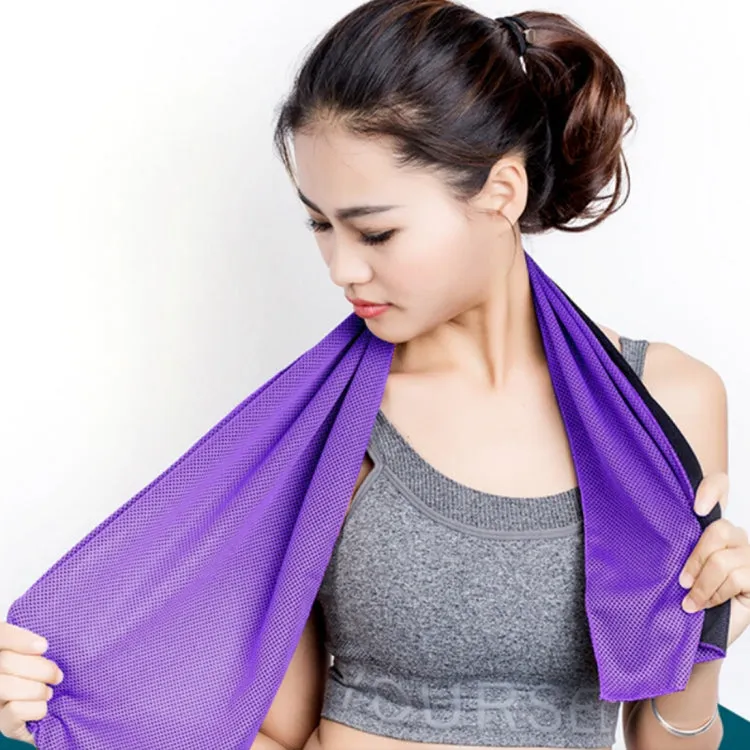 2 PCS Microfiber Fabric Gym Sports Towel Enduring Ice Towel, Size: 30*100cm(Purple)