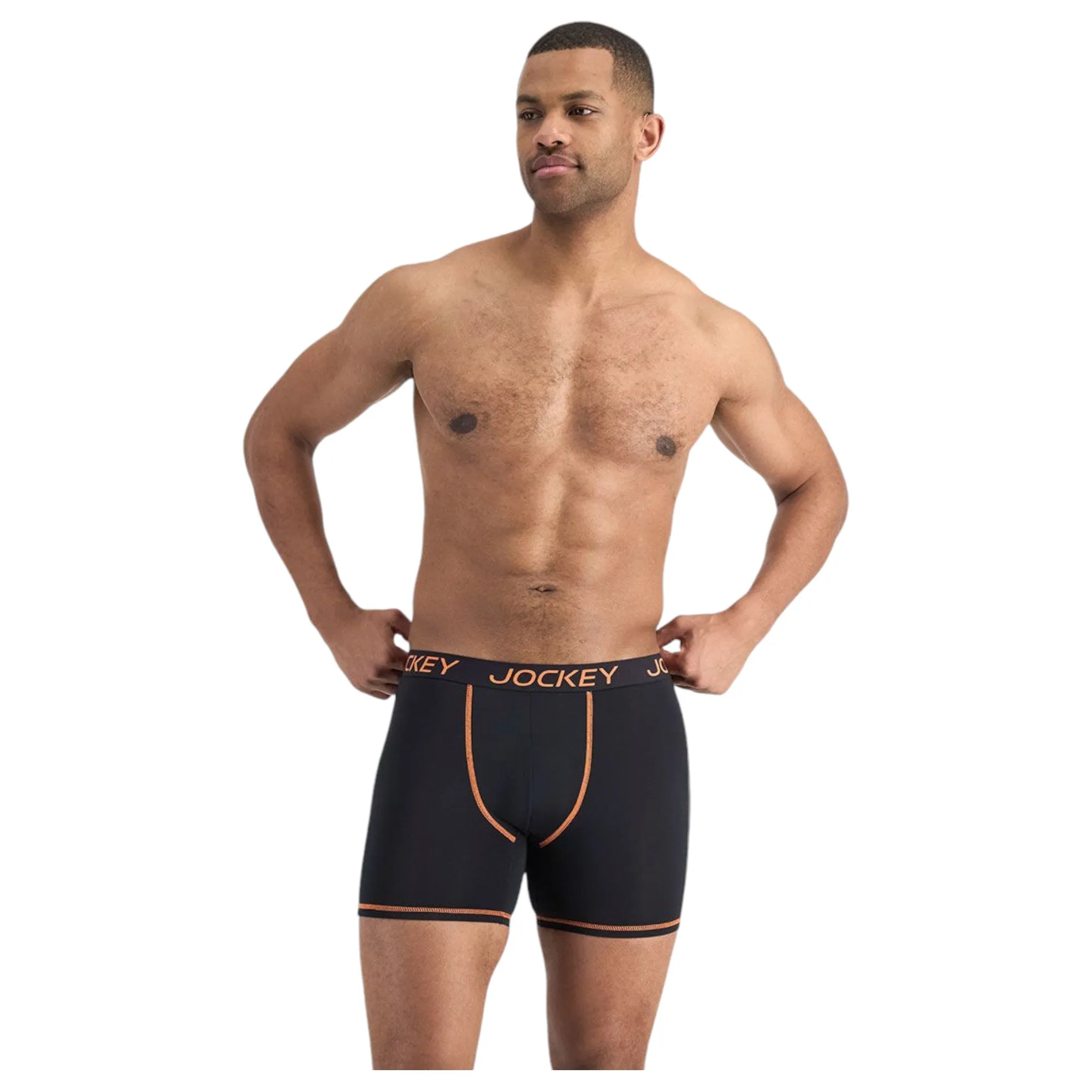 2 x Mens Jockey Performance Active Midway Micro Trunks Black Underwear