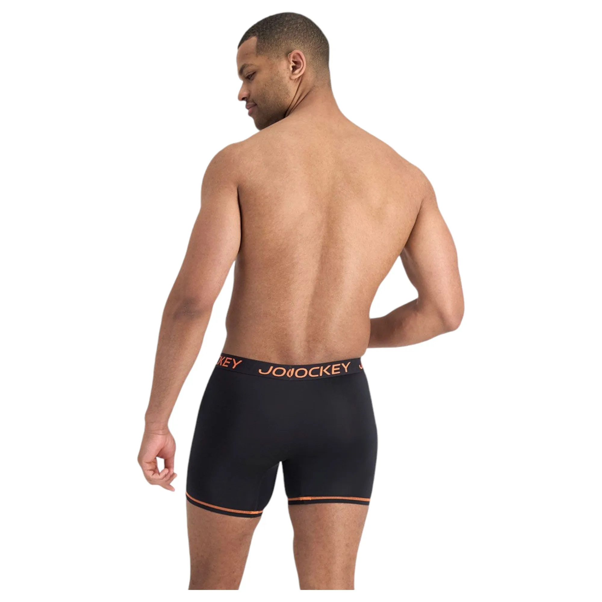 2 x Mens Jockey Performance Active Midway Micro Trunks Black Underwear