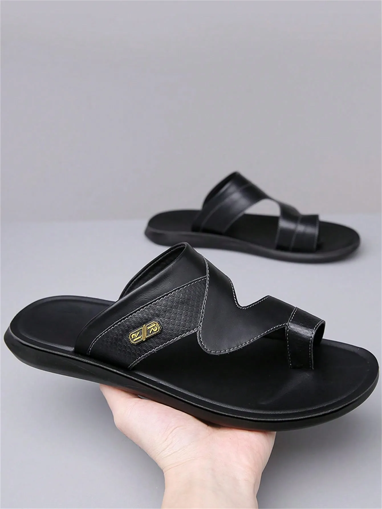 2024 Plus Size Fashionable Casual Slippers, Summer New Men's Slippers, Soft Non-Slip Beach Shoes For Outdoor Use