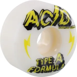 Acid 53mm 101a Type A Sidecut Power White Skateboard Wheels 4pk