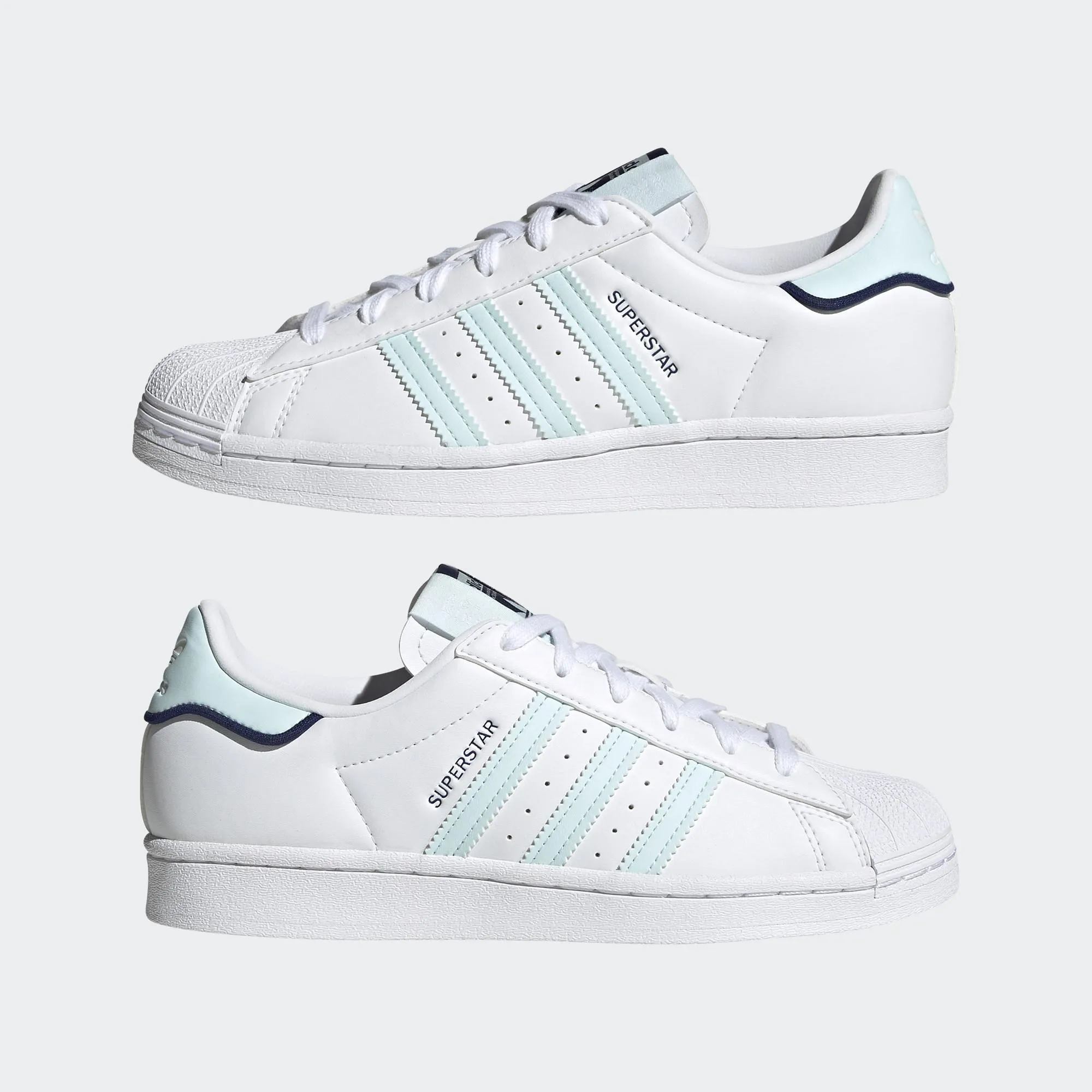 Adidas Women's Superstar Shoes - White / Almost Blue