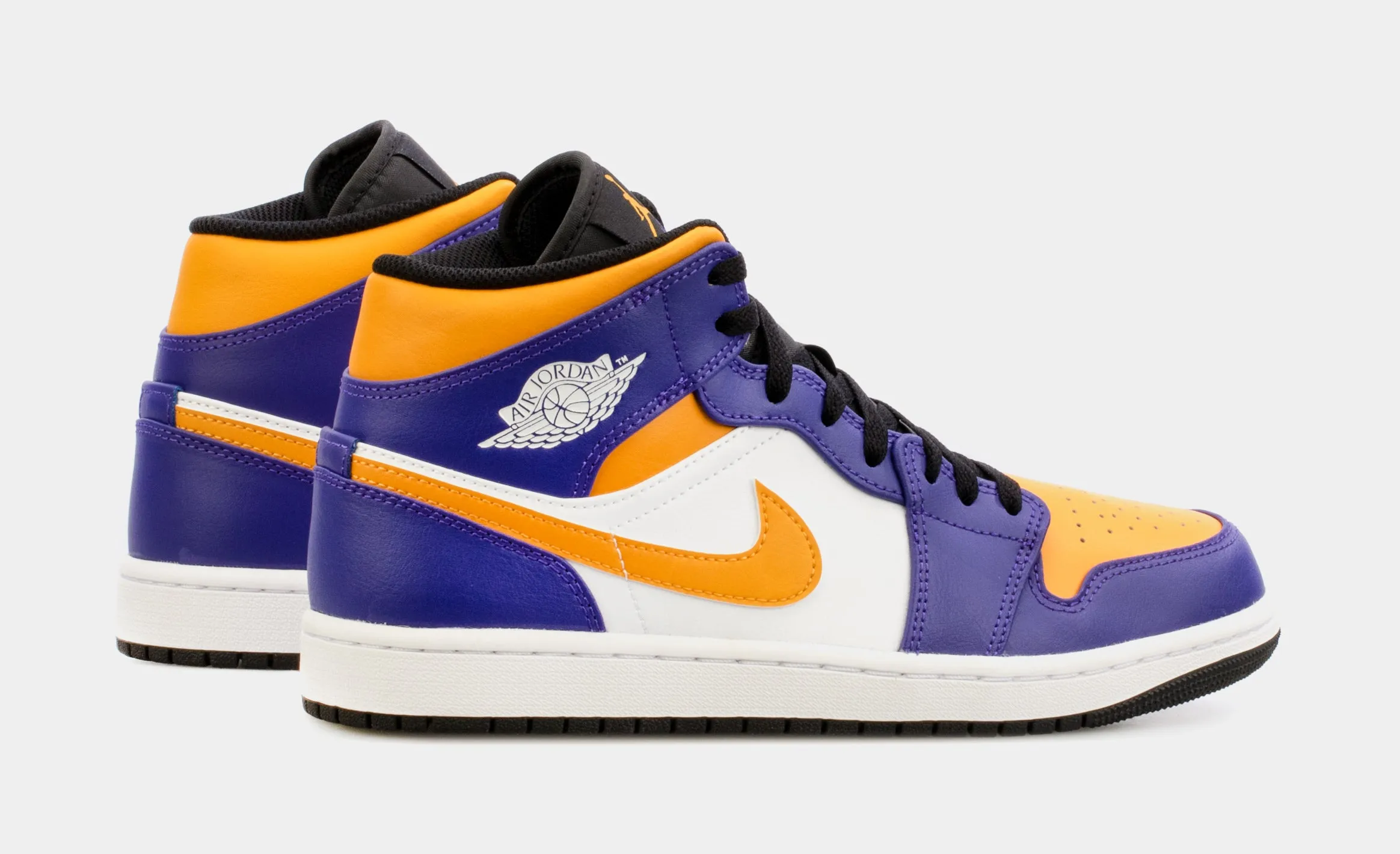 Air Jordan 1 Retro Mid Mens Lifestyle Shoes (Purple/Yellow)