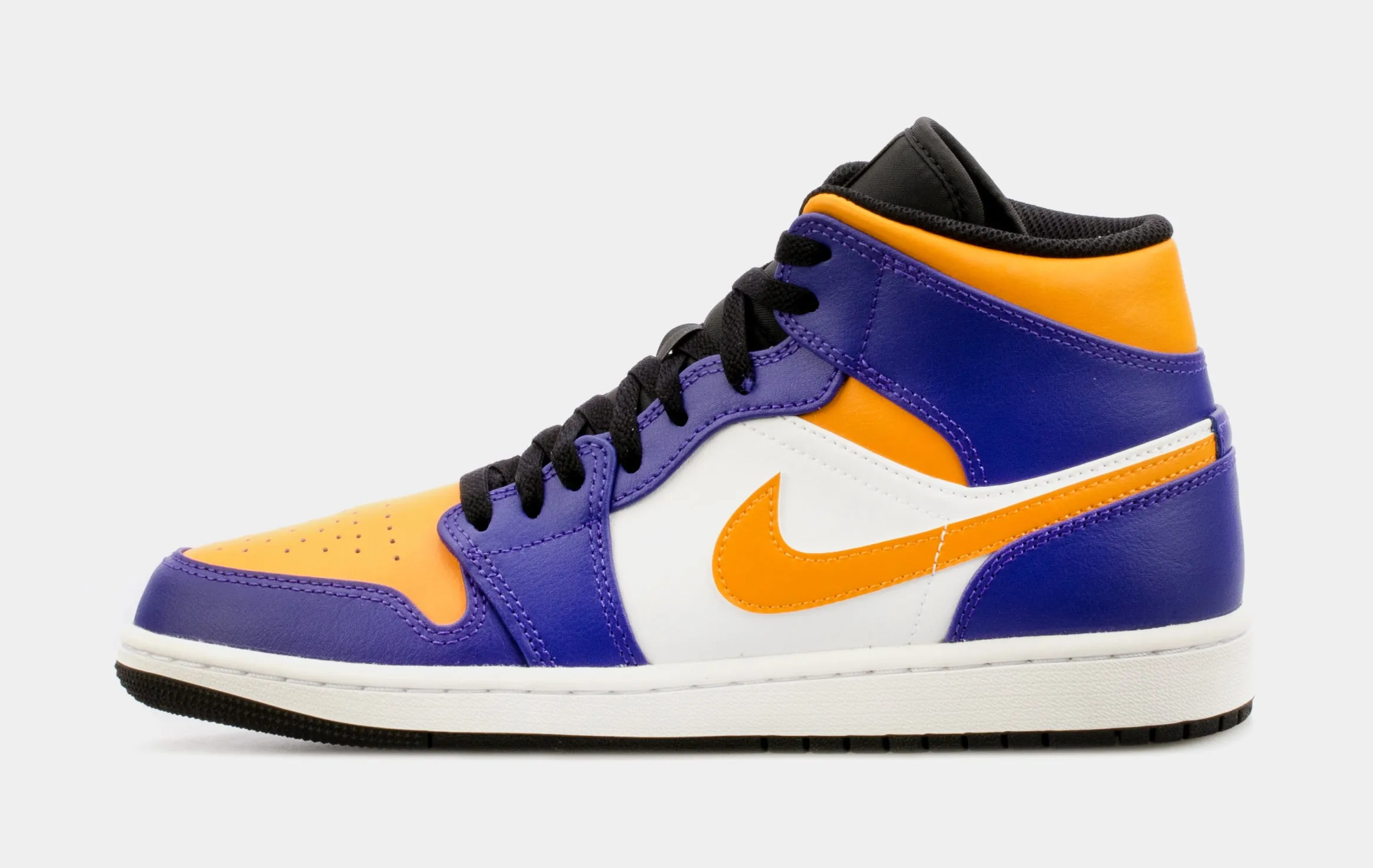 Air Jordan 1 Retro Mid Mens Lifestyle Shoes (Purple/Yellow)