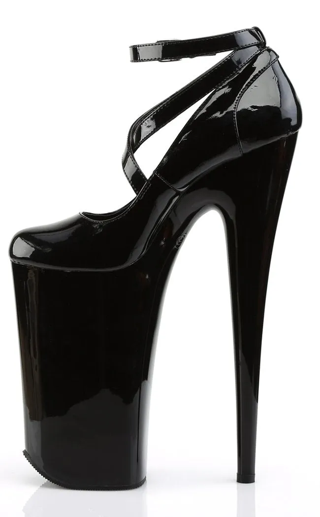 BEYOND-087 Black Patent 10 Inch Heels