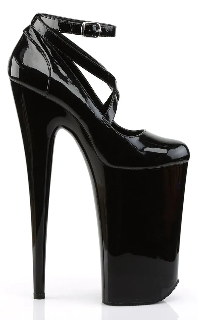 BEYOND-087 Black Patent 10 Inch Heels