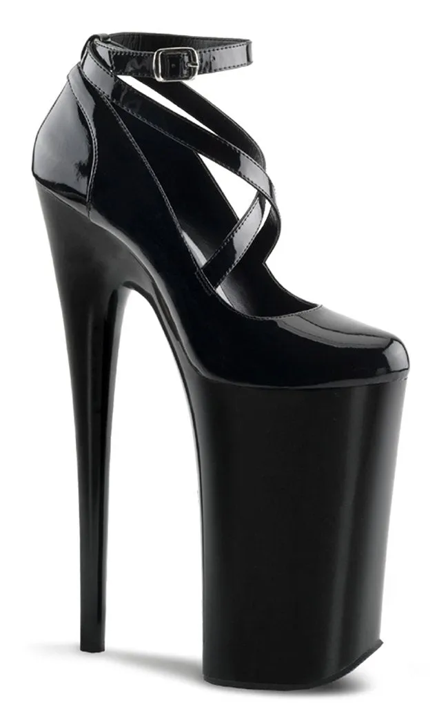 BEYOND-087 Black Patent 10 Inch Heels