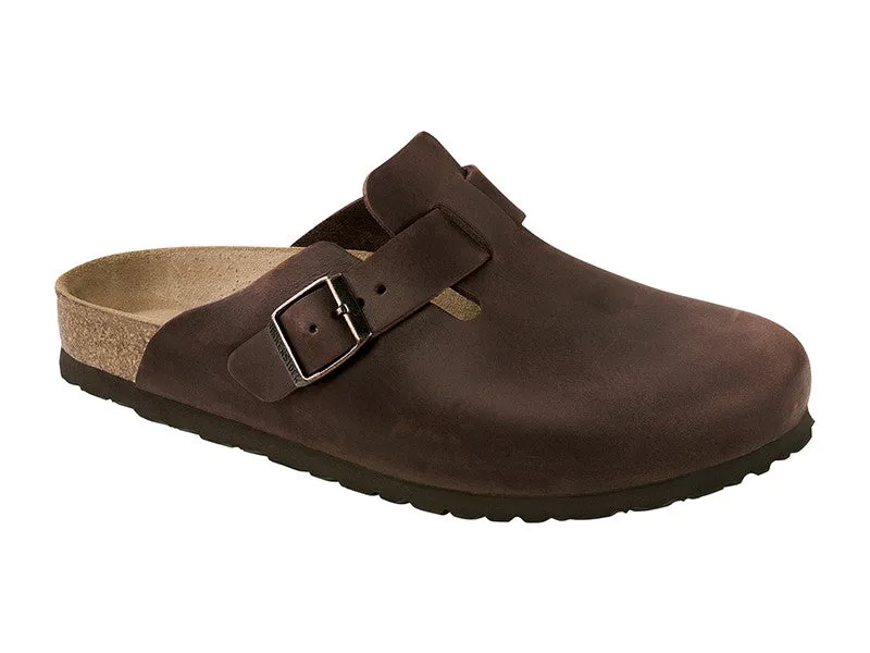 Birkenstock Boston Oiled Leather/Suede Sandal (Unisex) Habana 0860131