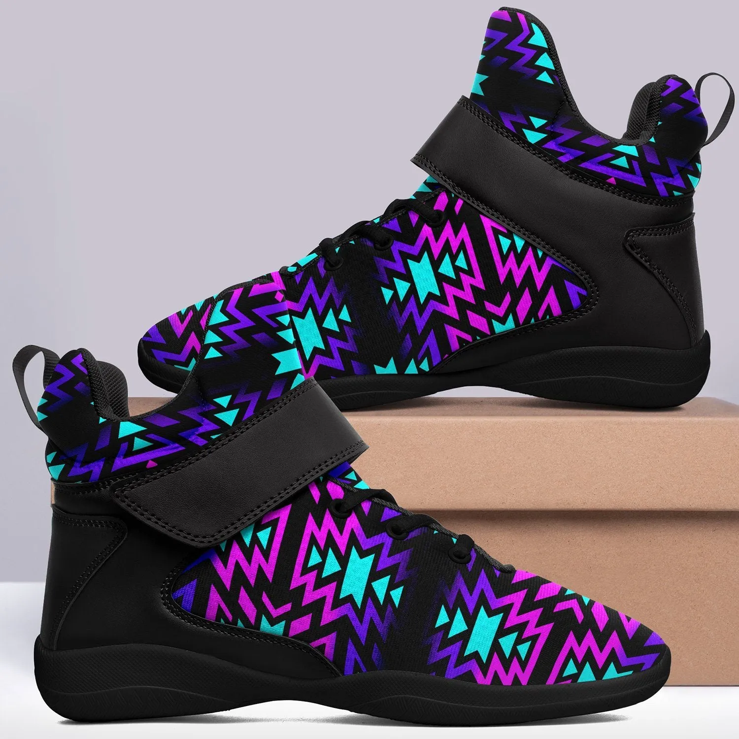 Black Fire Winter Sunset Ipottaa Basketball / Sport High Top Shoes