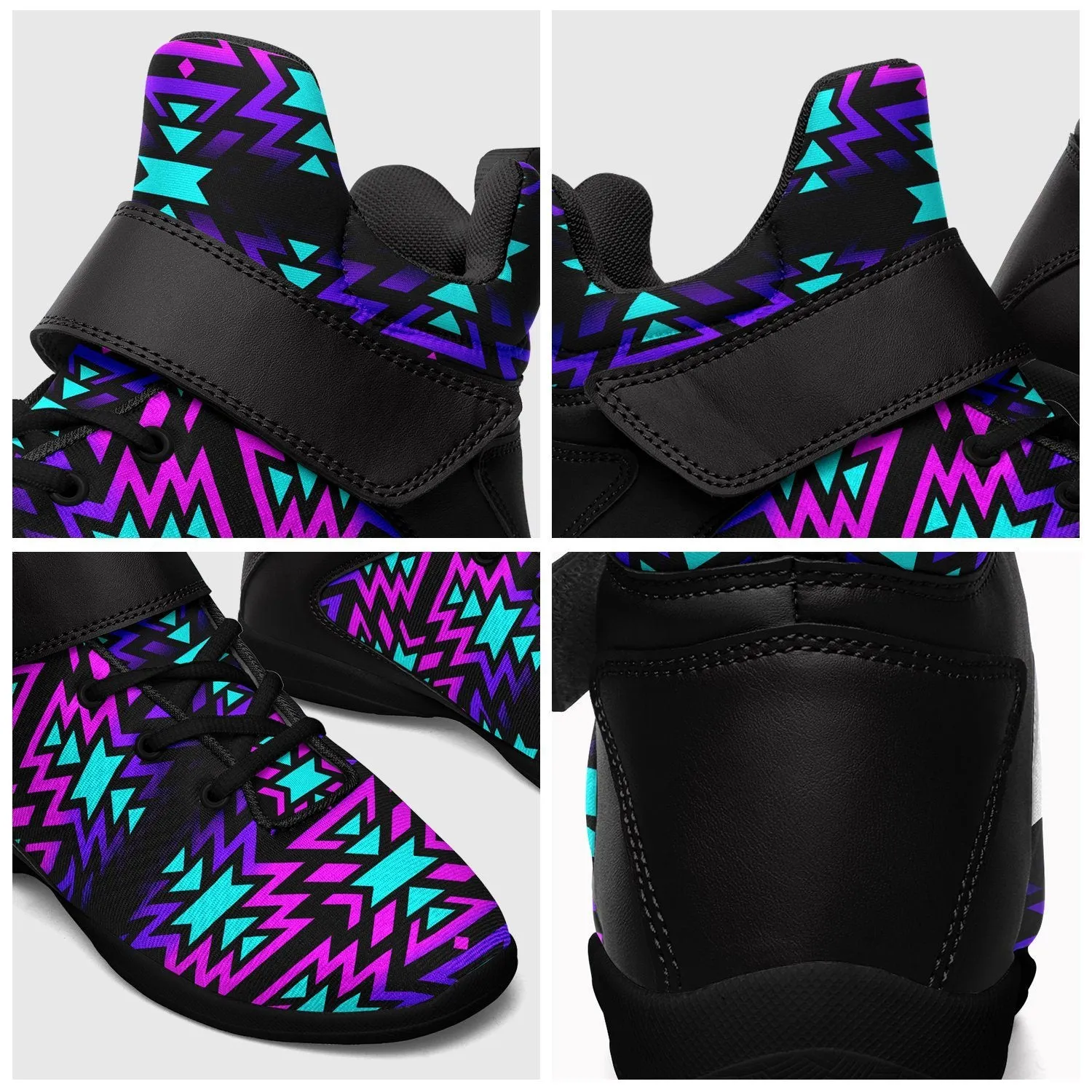 Black Fire Winter Sunset Ipottaa Basketball / Sport High Top Shoes