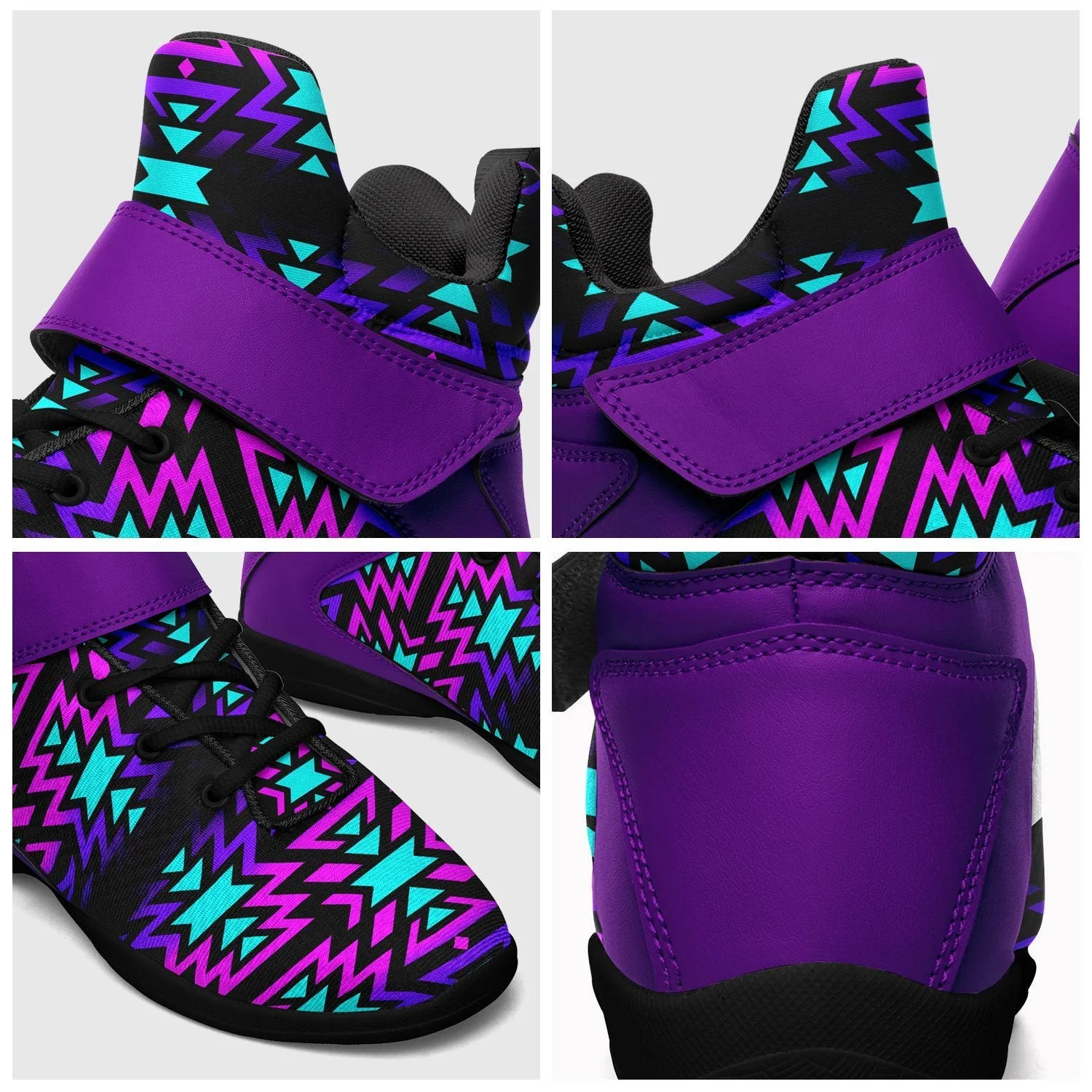 Black Fire Winter Sunset Ipottaa Basketball / Sport High Top Shoes