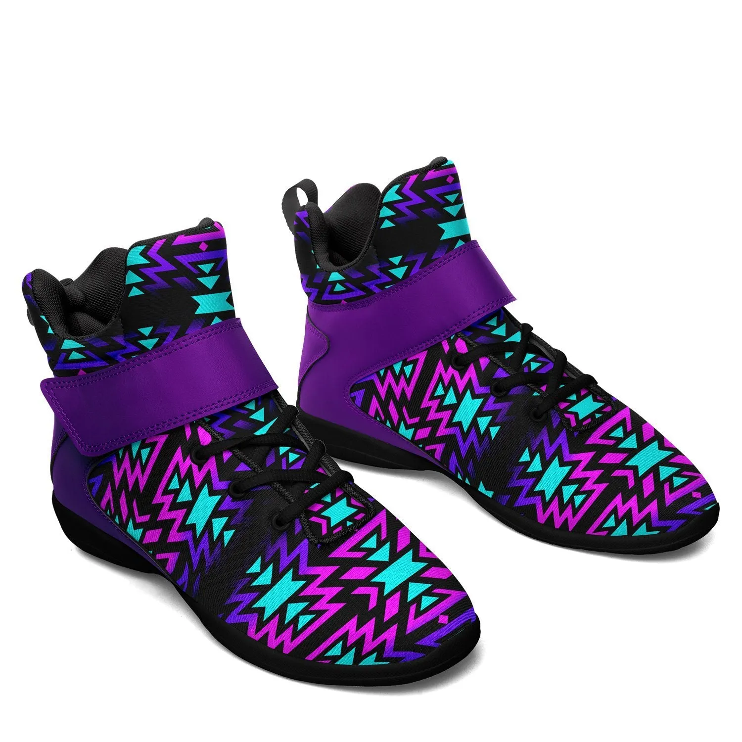 Black Fire Winter Sunset Ipottaa Basketball / Sport High Top Shoes