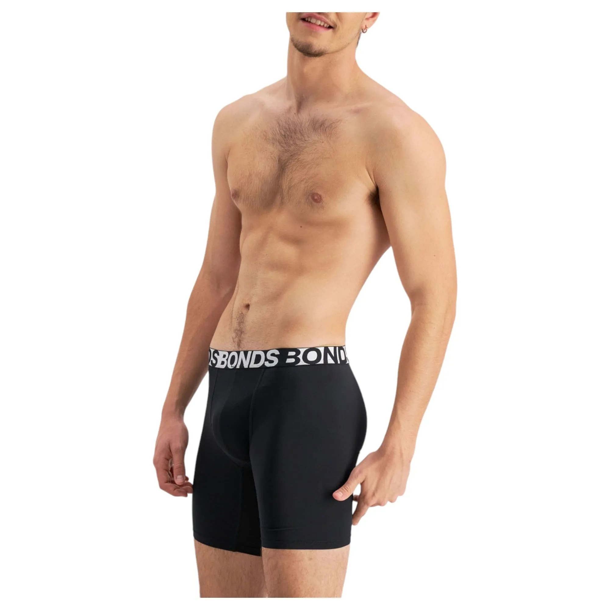 Bonds Mens Active Everyday Long Trunks Black Underwear