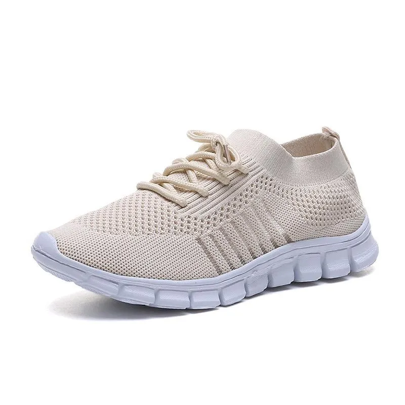 Breathable Open Side Ladies Sneakers -Ash