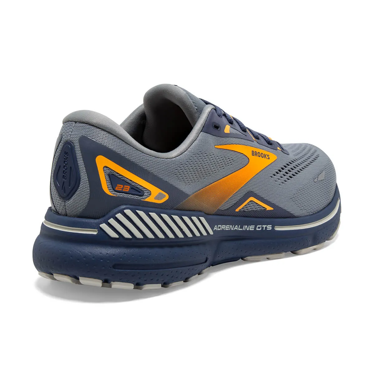 Brooks Adrenaline GTS 23 Mens | Grey/crown Blue/orange