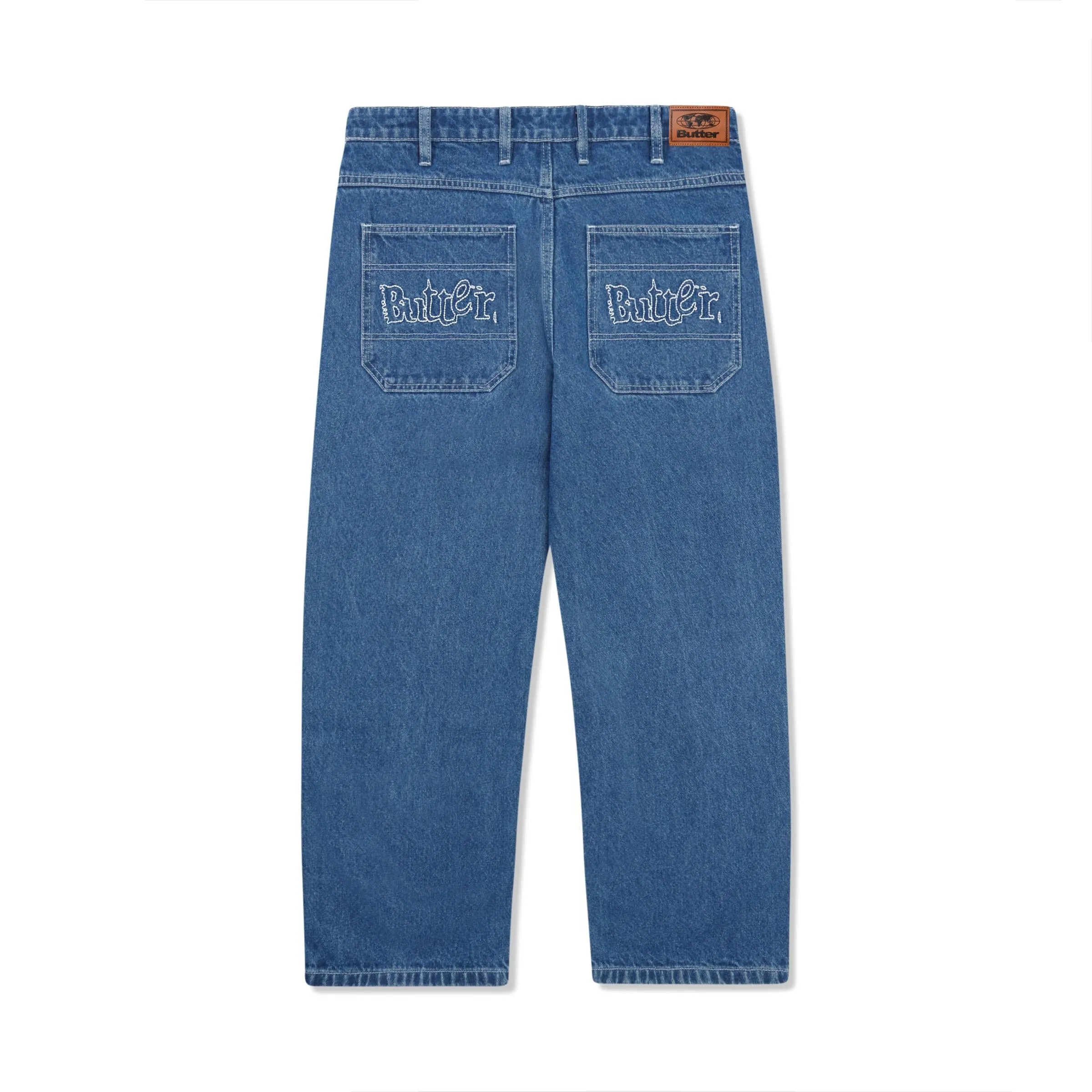 Butter Breakdown Relaxed Denim Jeans: Solid Blue