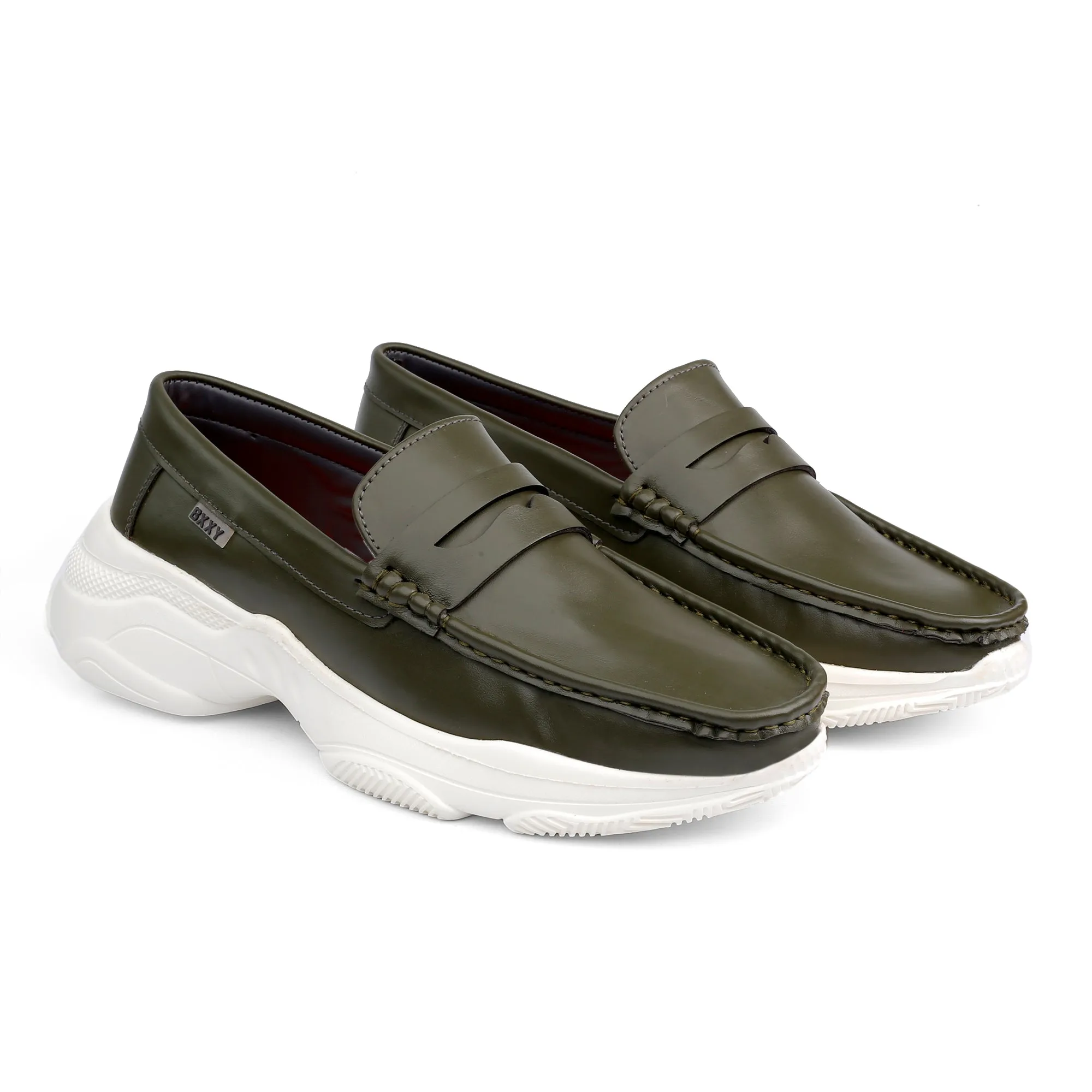 Bxxy's Men's Faux Leather Fashionable and Comfortable Slip-ons