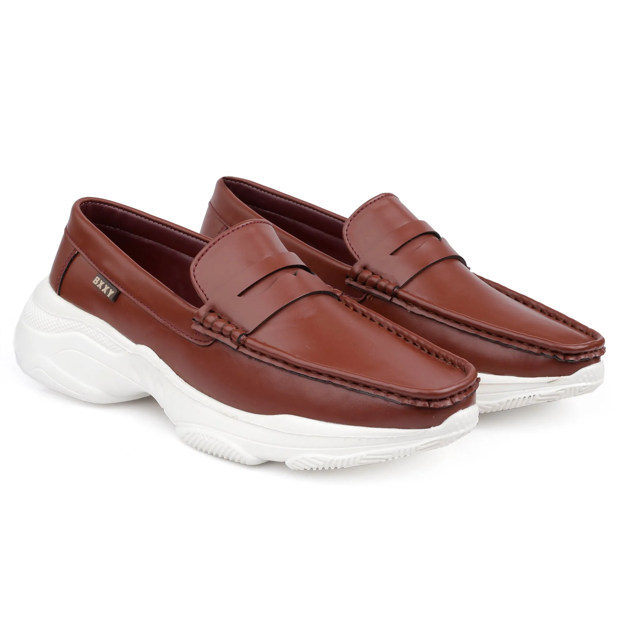 Bxxy's Men's Faux Leather Fashionable and Comfortable Slip-ons