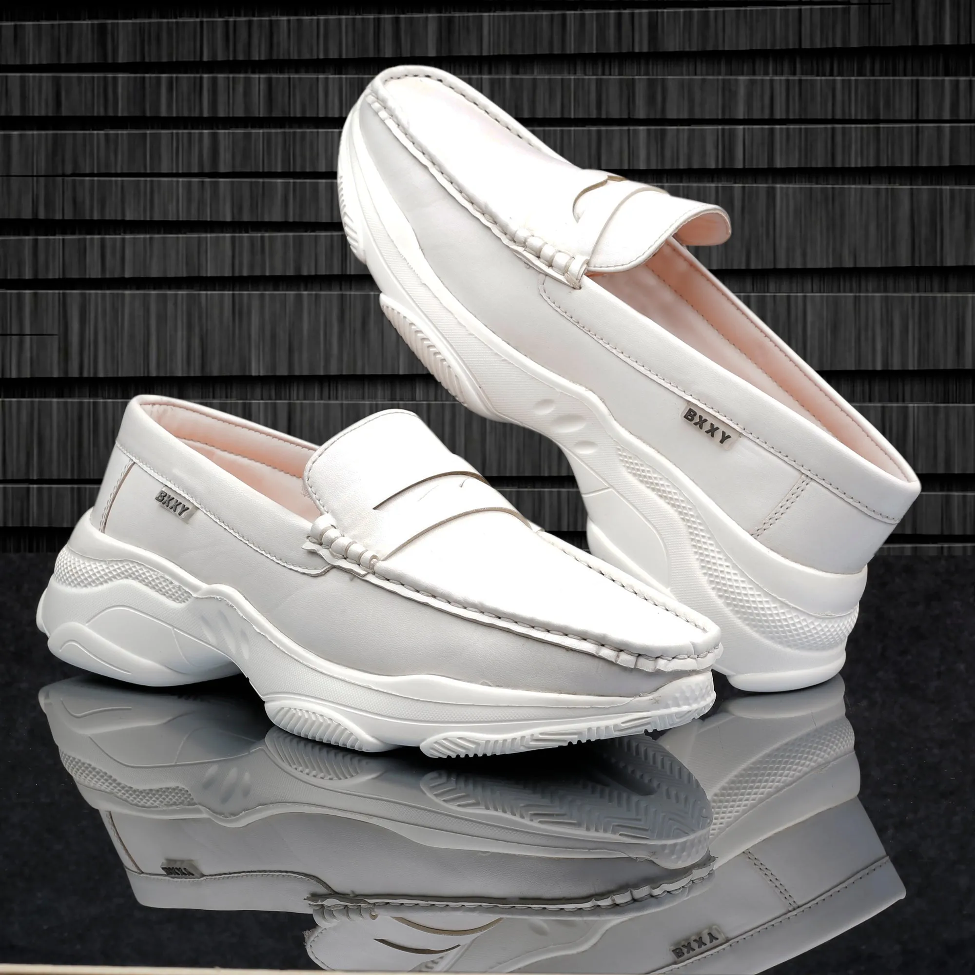 Bxxy's Men's Faux Leather Fashionable and Comfortable Slip-ons