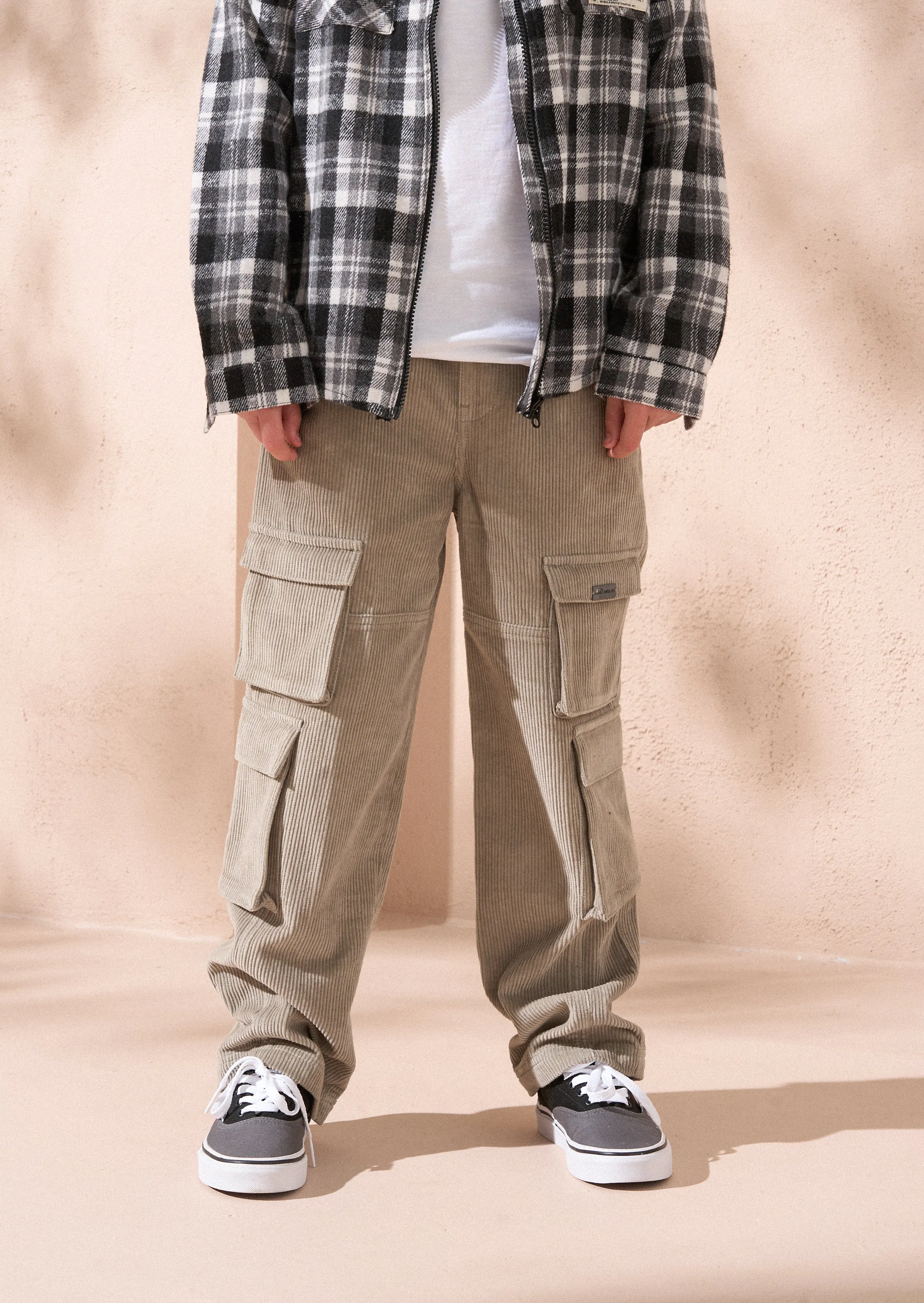 Carlton Stone Cord Skater Trouser