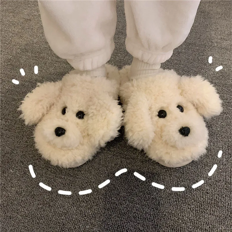 Cartoon furry slippers women