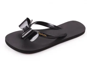 Casual beach sandals 2017 new fashion women bow sandals slippers flat with simple comfort  fashion sandals women