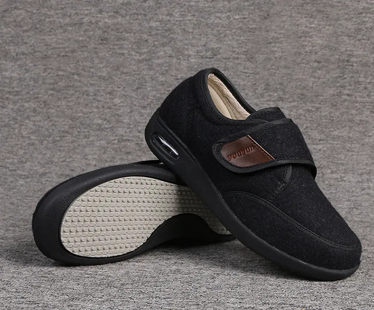 Cilool Wool Upper Adjustable Velcro Easy Wear Shoes - NW013Y