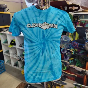 Cloud Ride - Classic Logo blue tie-dye tee