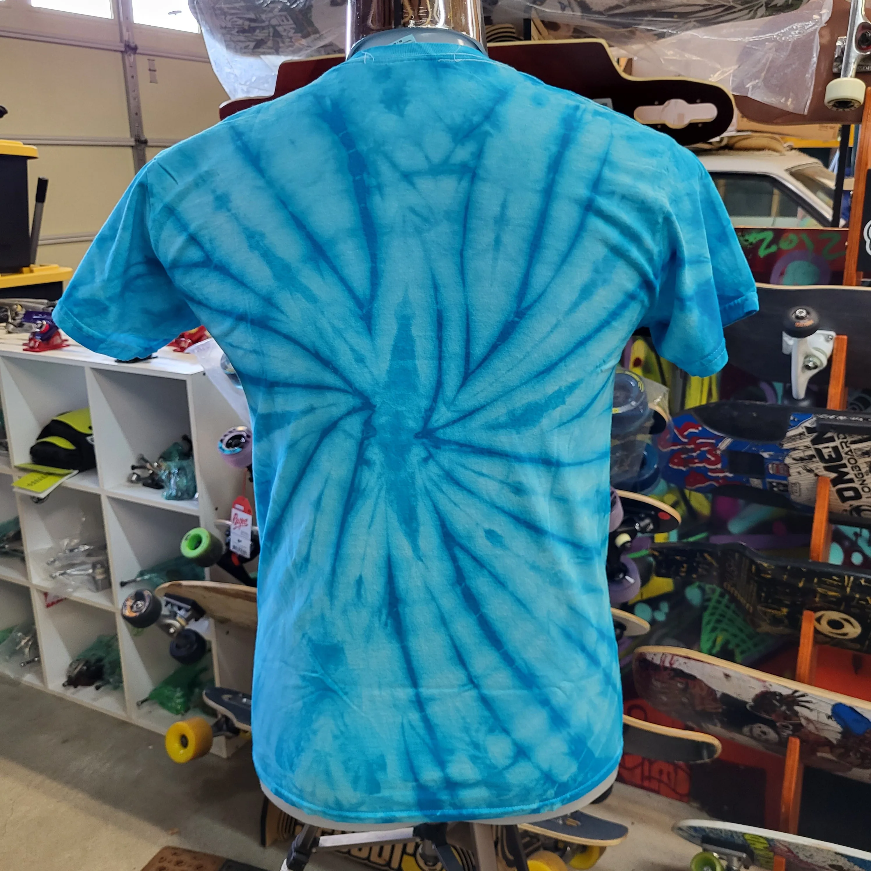 Cloud Ride - Classic Logo blue tie-dye tee