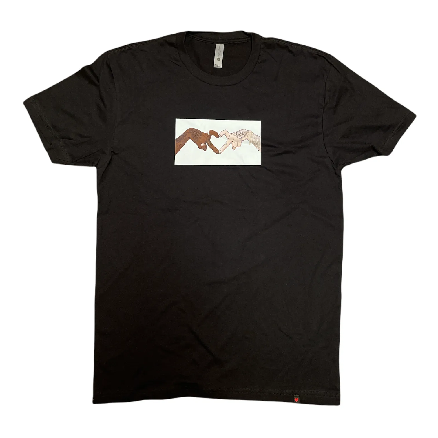 Community Heart Hands T Shirt Black