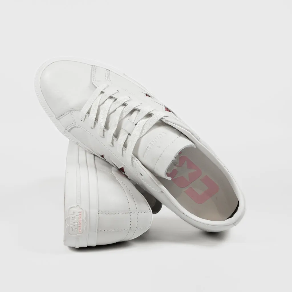 Converse Cons - Turnstile One Star Pro Ox Shoes - White / Pink / White