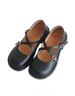 Cross Buckle Mary Jane shoes