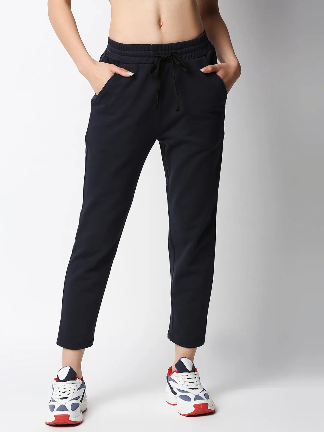 Disrupt Women Navy Tapered Ankle Length Pants