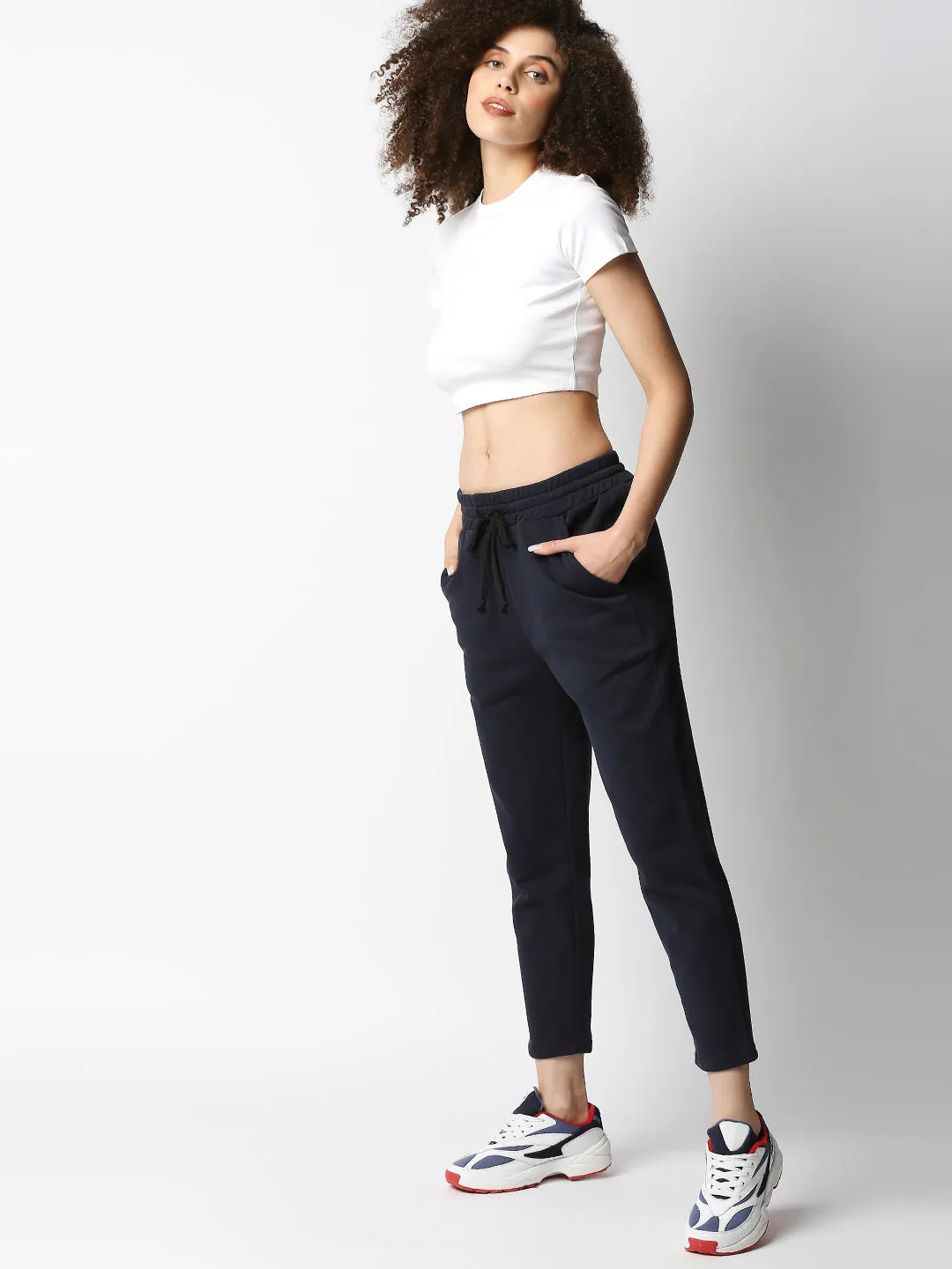 Disrupt Women Navy Tapered Ankle Length Pants