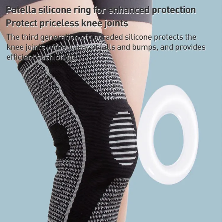 Dual Spring Support Silicone Sports Brace Fitness Protective Pads, Specification:L Size(Black Grey)