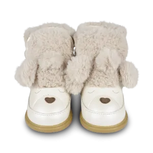 Dubu Exclusive Shoes | Poodle | Off White Metallic Leather