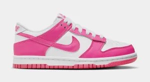 Dunk Low Laser Fuchsia Grade School Lifestyle Shoes (White/Laser Fuchsia)