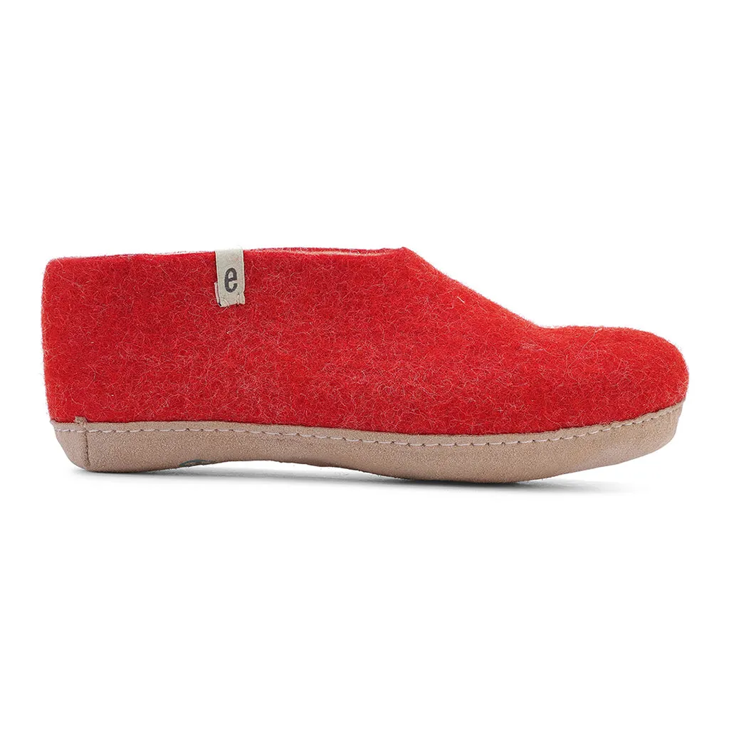 Egos Felted Wool Mule Slippers, Rusty Red