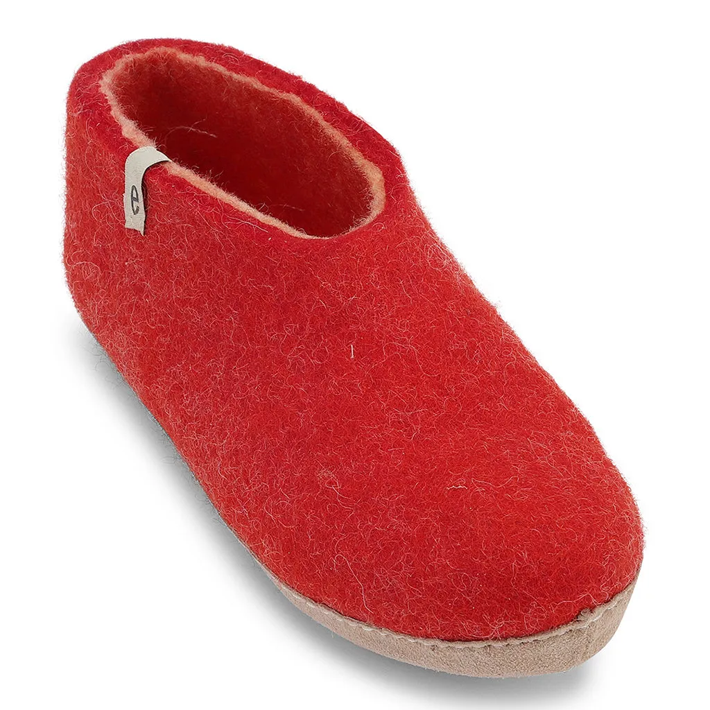 Egos Felted Wool Mule Slippers, Rusty Red