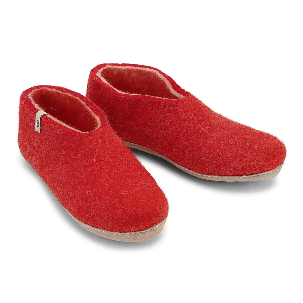 Egos Felted Wool Mule Slippers, Rusty Red