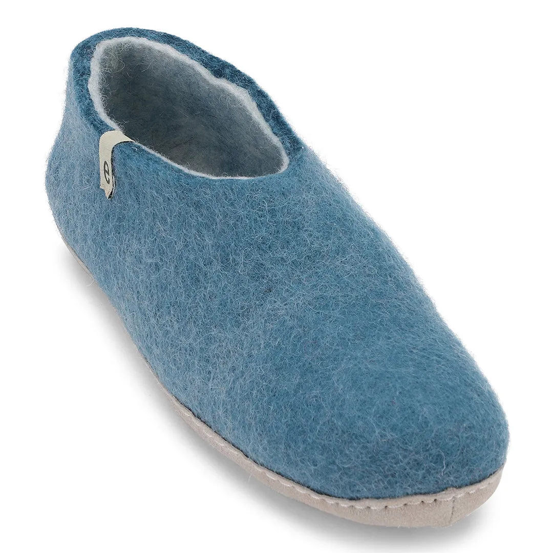 Egos Felted Wool Slipper Boots, Sea Blue