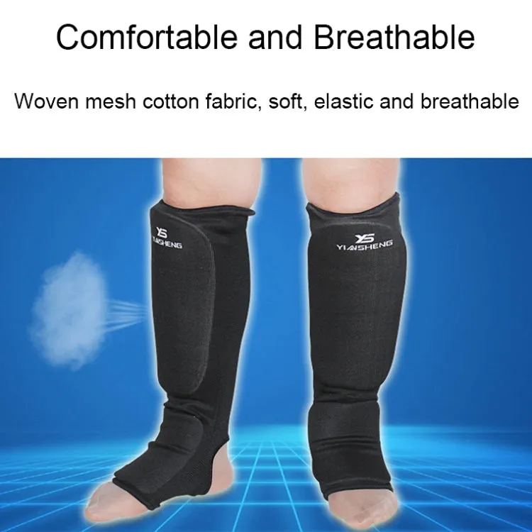 Elastic Breathable Karate Leg Guards Taekwondo EVA Board Protective Gear, Specification: XL (Black)