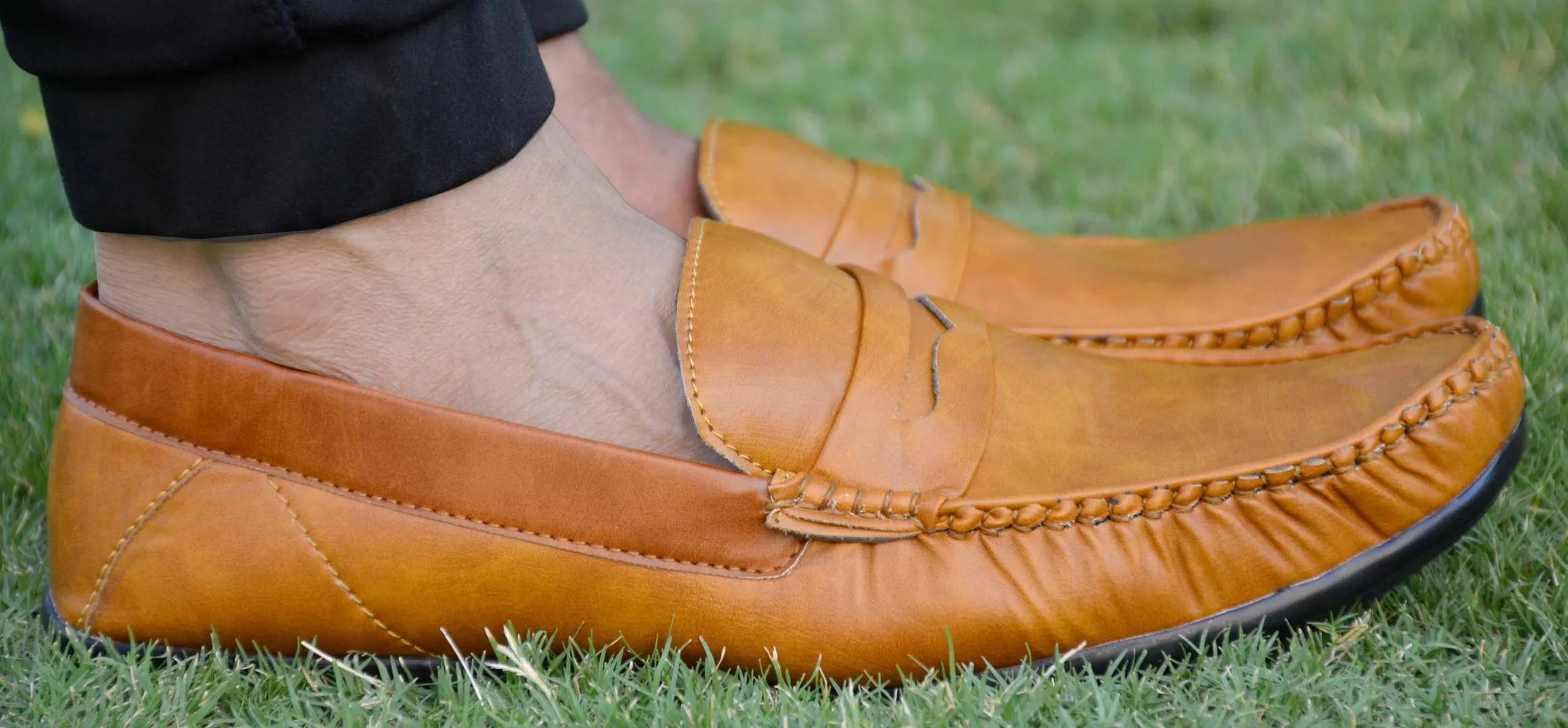 Elegant Tan Solid Synthetic Leather Men's Loafers