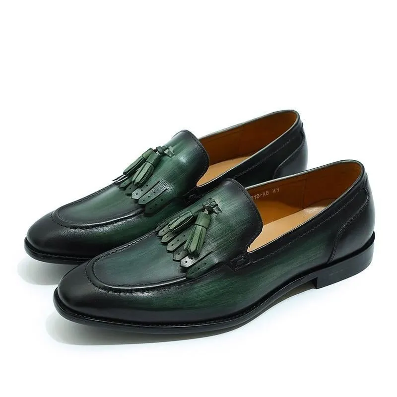 Exotic Elegance: Breathable Leather Slip-On Loafers