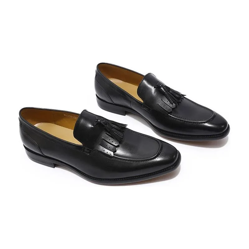 Exotic Elegance: Breathable Leather Slip-On Loafers