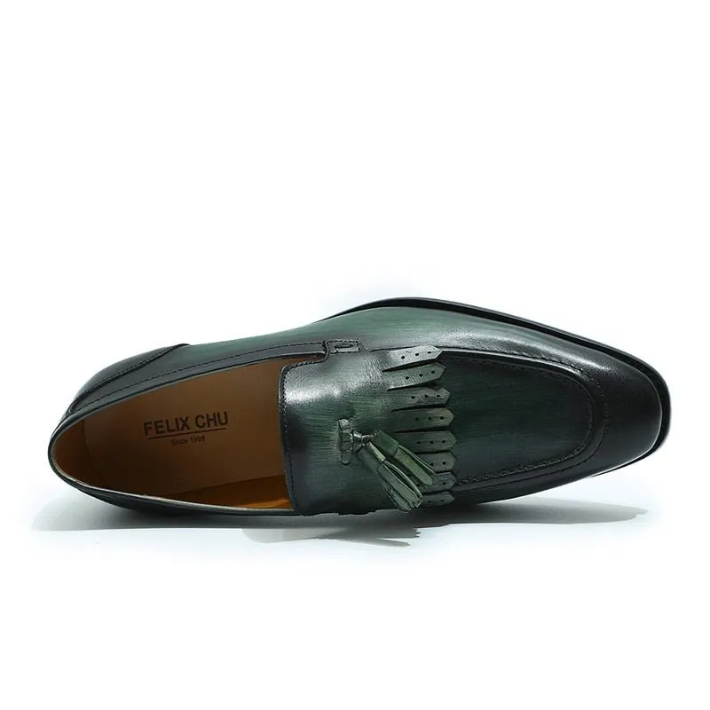 Exotic Elegance: Breathable Leather Slip-On Loafers