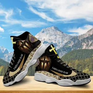 Faith Over Fear Jesus Basketball Shoes For Men Women - Christian Shoes - Jesus Shoes - Unisex Basketball Shoes