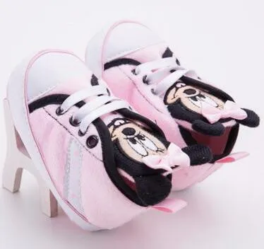 Fashion Cartoon Minnie Newborn Baby Infant Toddler Girls Princess Boys First Walkers Sports Sneakers Crib Babe Soft Soled Shoes