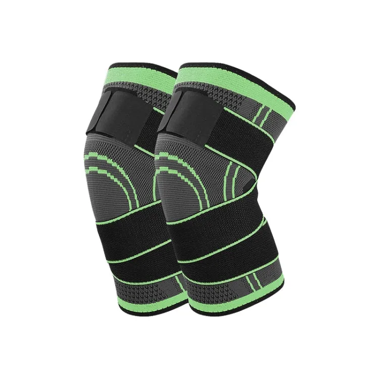 Fitness Running Cycling Bandage Knee Support Braces Elastic Nylon Sports Compression Pad Sleeve, Size:M(Green)